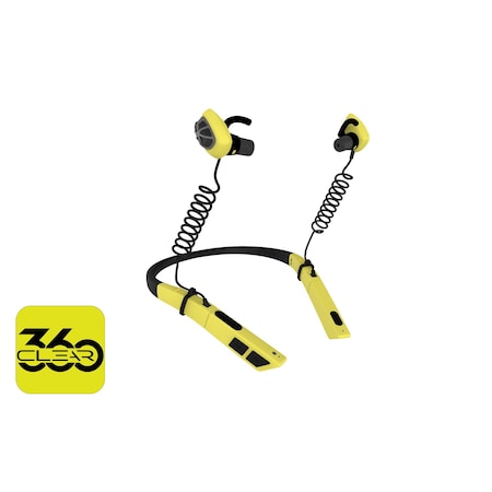 Clear 360 Molded Durable Plastic, All-Weather Rubber, & Foam Electronic Ear Plugs, Yellow PRO